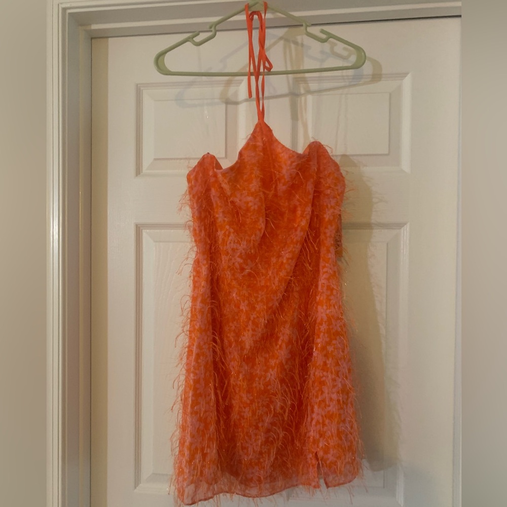 Orange and pink halter dress from Target size Large